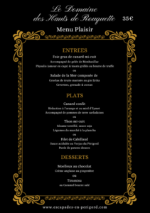 Menu Plaisir